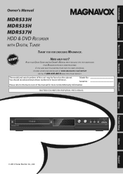 Magnavox MDR537H Owners Manual