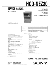 Sony HCD-NEZ30 Service Manual
