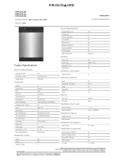 Frigidaire FDPC4221AB Product Specifications Sheet