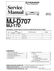 Pioneer MJ-D707 Service Manual