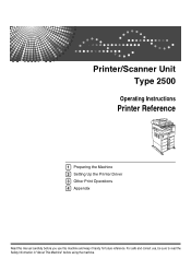 Ricoh Aficio MP 2500SPF Printer Reference
