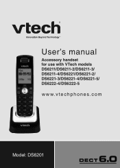 Vtech Accessory Handset for use with the DS6211 or DS6221 User Manual (DS6201 User Manual)
