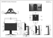 Dell Alienware 25 Gaming AW2521H Alienware AW2521H Monitor Outline Dimensions