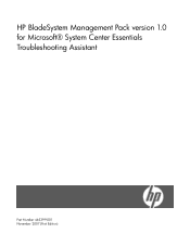 HP ProLiant DL185 HP BladeSystem Management Pack version 1.0 for Microsoft System Center Essentials Troubleshooting Assistant