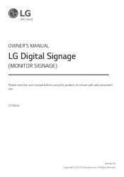 LG 27TNF3K-S Owners Manual