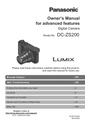 Panasonic DC-ZS200 Advanced English Operating Manual