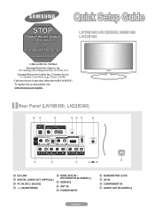 Samsung LN22B360 Quick Setup Guide