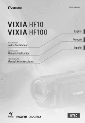 Canon HF100 VIXIA HF10/VIXIA HF100 Instruction Manual