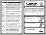 Cuisinart CBK-110 Quick Reference
