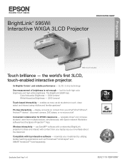 Epson BrightLink 595Wi Product Specifications