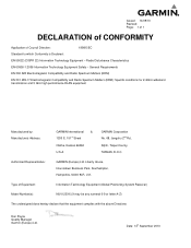 Garmin nuvi 2360LMT Declaration of Conformity