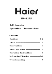 Haier HR-125S User Manual
