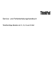Lenovo ThinkPad Edge E50 (German) Service and Troubleshooting Guide