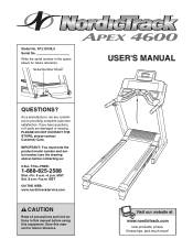 NordicTrack Apex 4600 Treadmill English Manual