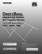 Toshiba 42HM66 Owner's Manual - English
