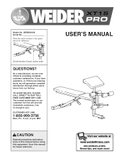 Weider Pro Xt15 English Manual