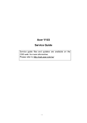 Acer V193 Service Guide