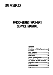 Asko W600 Service Manual