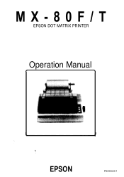Epson MX-80 F/T User Manual