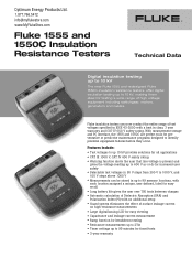 Fluke 1550C Fluke 1555 / 1550C Insulation Resistance Tester Product Datasheet