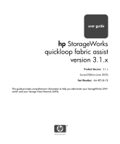 HP StorageWorks MSA 2/8 HP StorageWorks QuickLoop Fabric Assist V3.1.x User Guide (AA-RTS1B-TE, June 2003)