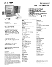 Sony PCV-R556DS Marketing Specifications