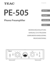 TEAC PE-505 Owners Manual Deutsch Italiano Nederlands Svenska