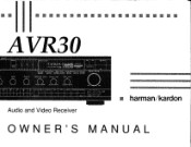 Harman Kardon AVR30 Owners Manual