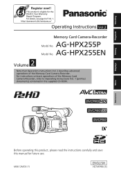 Panasonic AGHPX255 AGHPX255 User Guide