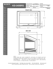 Sony KD-34XBR2 Dimensions Diagram