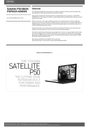Toshiba Satellite P50 PSPNUA Detailed Specs for Satellite P50 PSPNUA-02N00R AU/NZ; English