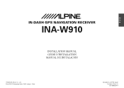 Alpine INA-W910 Installation Guide (english, Espanol, French)