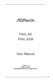 ASRock P4AL-8X User Manual