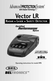 Beltronics Vector VL 970 Owner's Manual