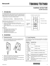 Honeywell TB7980B1005 Installation Guide