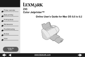 Lexmark Z45se Color Jetprinter Online User's Guide for Mac OS 8.6 to 9.2