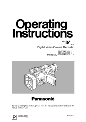 Panasonic AG-DVX100BPS Operating Instructions