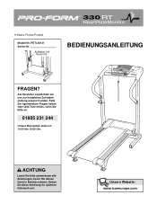 ProForm 330rt Treadmill German Manual