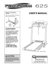 ProForm 625 Treadmill User Manual