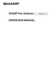 Sharp PN-L702B PN-L702B Pen Software v2.2 Operation Manual