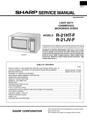 Sharp R-21JVF Service Manual