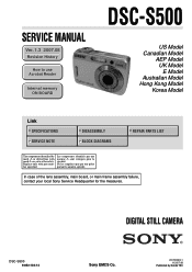 Sony DSC S500 Service Manual