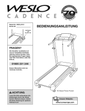 Weslo Cadence 70 Treadmill German Manual