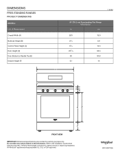 Whirlpool WFG525S0J Dimension Guide