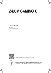 Gigabyte Z490M GAMING X User Manual