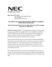 NEC NP-M332XS Launch Press Release
