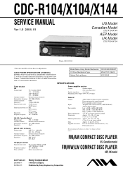 AIWA CDC-R104 Service Manual