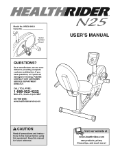 HealthRider N25 Exercise Bike English Manual
