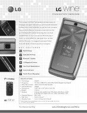 LG UX280 Silver Data Sheet