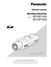 Panasonic WVNP1000 WVNP1000 User Guide